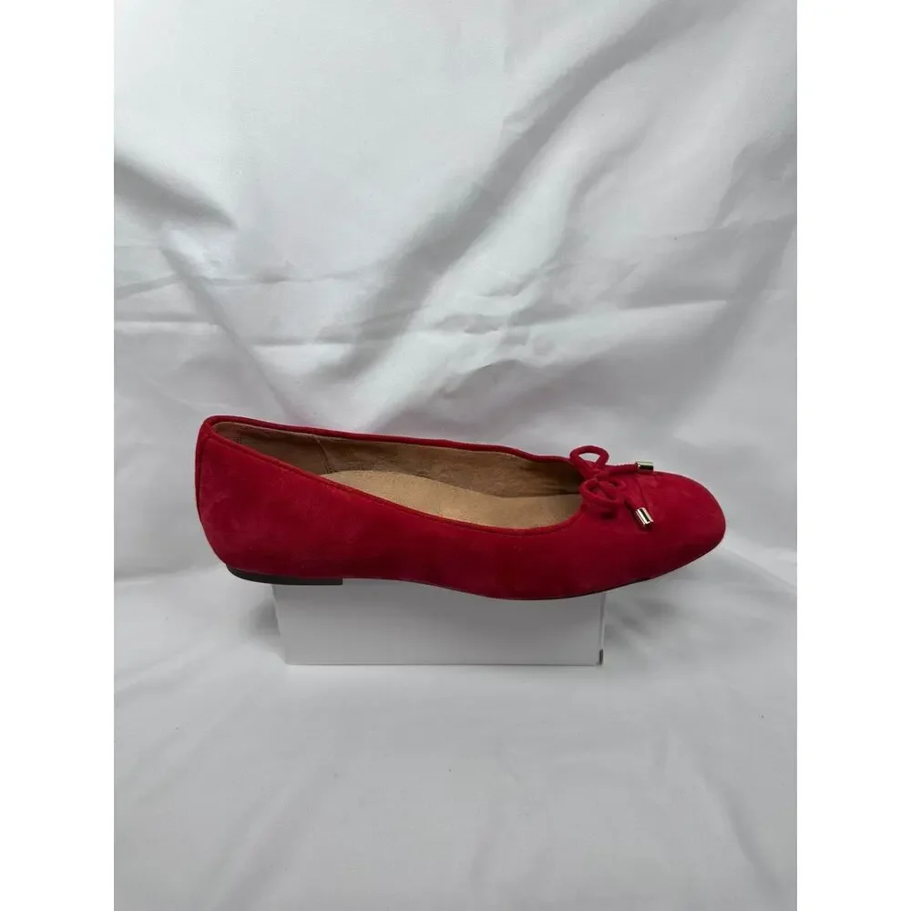 Vionic Klara Women's Size 9 M Casual Red Suede Flats Shoes With Bow - Picture 2 of 9